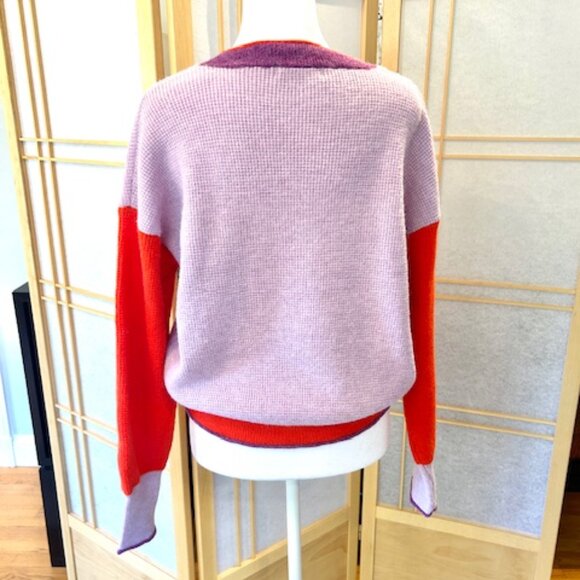 NWOT - Purple/Lilac/Orange Color-Block Sweater - Size S - Picture 3 of 5